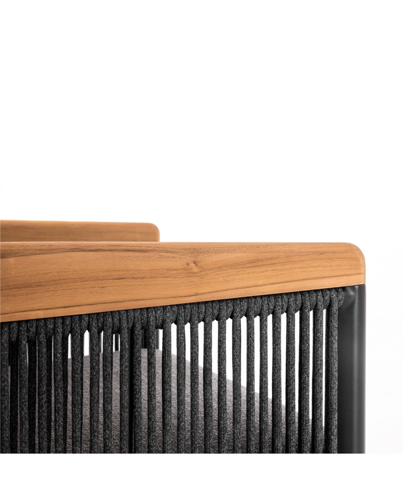 ETHEREAL Lounge Sofa Set | Aluminium with teak wood and charcoal sinstered stone