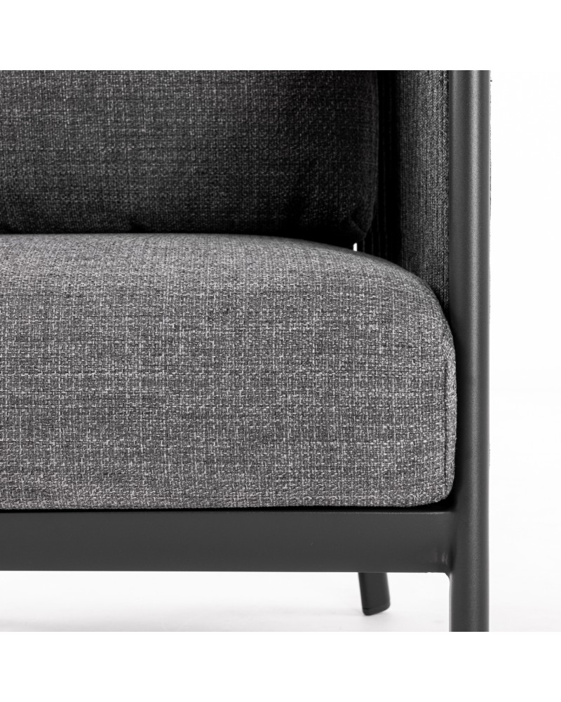 ETHEREAL Lounge Sofa Set | Aluminium with teak wood and charcoal sinstered stone