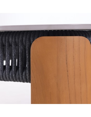 ETHEREAL Lounge Sofa Set | Aluminium with teak wood and charcoal sinstered stone
