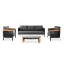 ETHEREAL Lounge Sofa Set | Aluminium with teak wood and charcoal sinstered stone