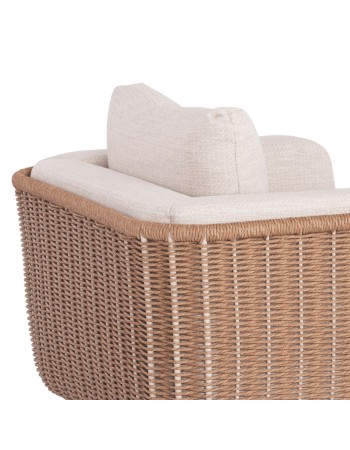NEXUS Sofa Set | Aluminium Ivory with sinterered stone top & beige rope