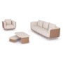 NEXUS Sofa Set | Aluminium Ivory with sinterered stone top & beige rope