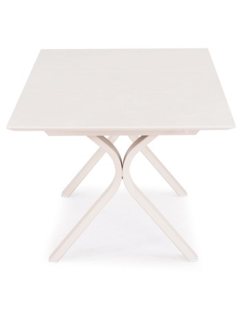 ANDROMEDA (S) Dining Table 180/240x100x75cm | Aluminium Ecru with sinterered stone top