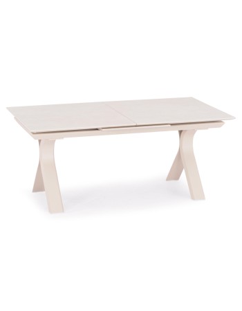 ANDROMEDA (S) Dining Table 180/240x100x75cm | Aluminium Ecru with sinterered stone top
