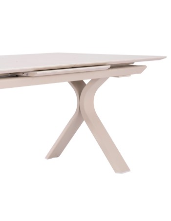 ANDROMEDA (S) Dining Table 180/240x100x75cm | Aluminium Ecru with sinterered stone top
