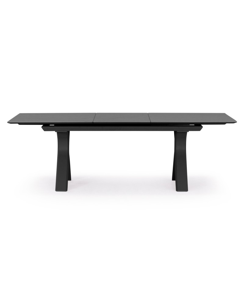ANDROMEDA (S) Dining Table 180/240x100x75cm | Grey Aluminium with sinterered stone top