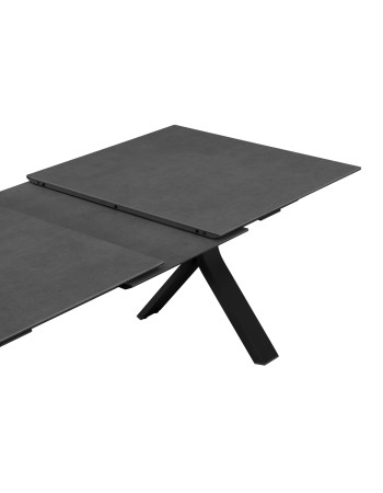 ANDROMEDA (S) Dining Table 180/240x100x75cm | Grey Aluminium with sinterered stone top