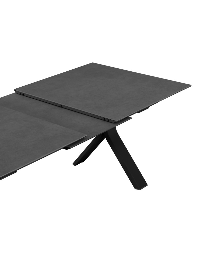 ANDROMEDA (S) Dining Table 180/240x100x75cm | Grey Aluminium with sinterered stone top