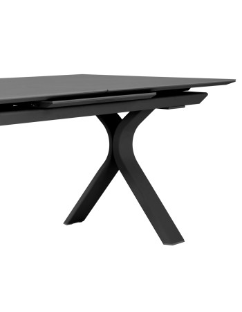 ANDROMEDA (S) Dining Table 180/240x100x75cm | Grey Aluminium with sinterered stone top