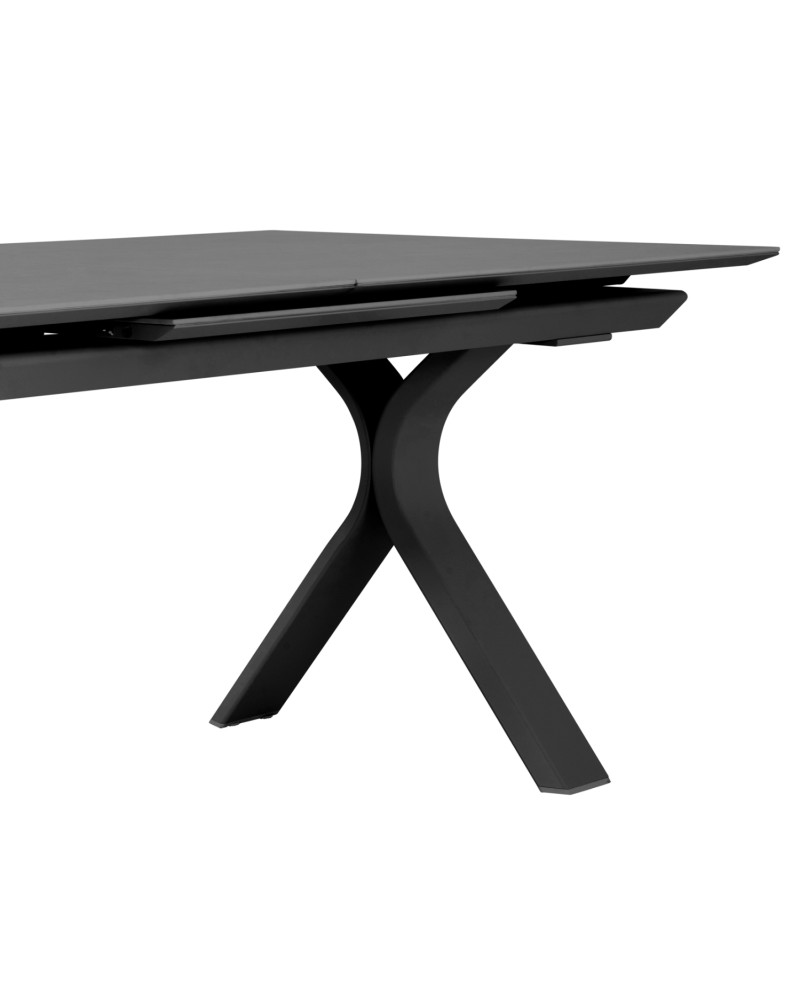 ANDROMEDA (S) Dining Table 180/240x100x75cm | Grey Aluminium with sinterered stone top