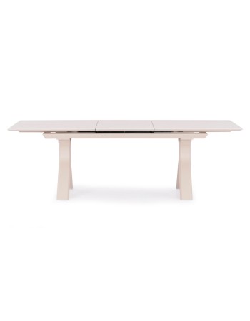ANDROMEDA (L) Dining Table 240/300x100x75cm | Aluminium Ecru with sinterered stone top