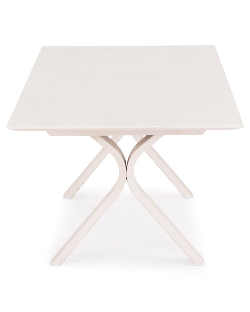 ANDROMEDA (L) Dining Table 240/300x100x75cm | Aluminium Ecru with sinterered stone top