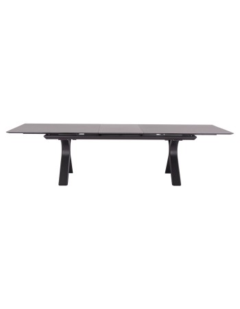 ANDROMEDA (L) Dining Table 240/300x100x75cm | Grey Aluminium with sinterered stone top