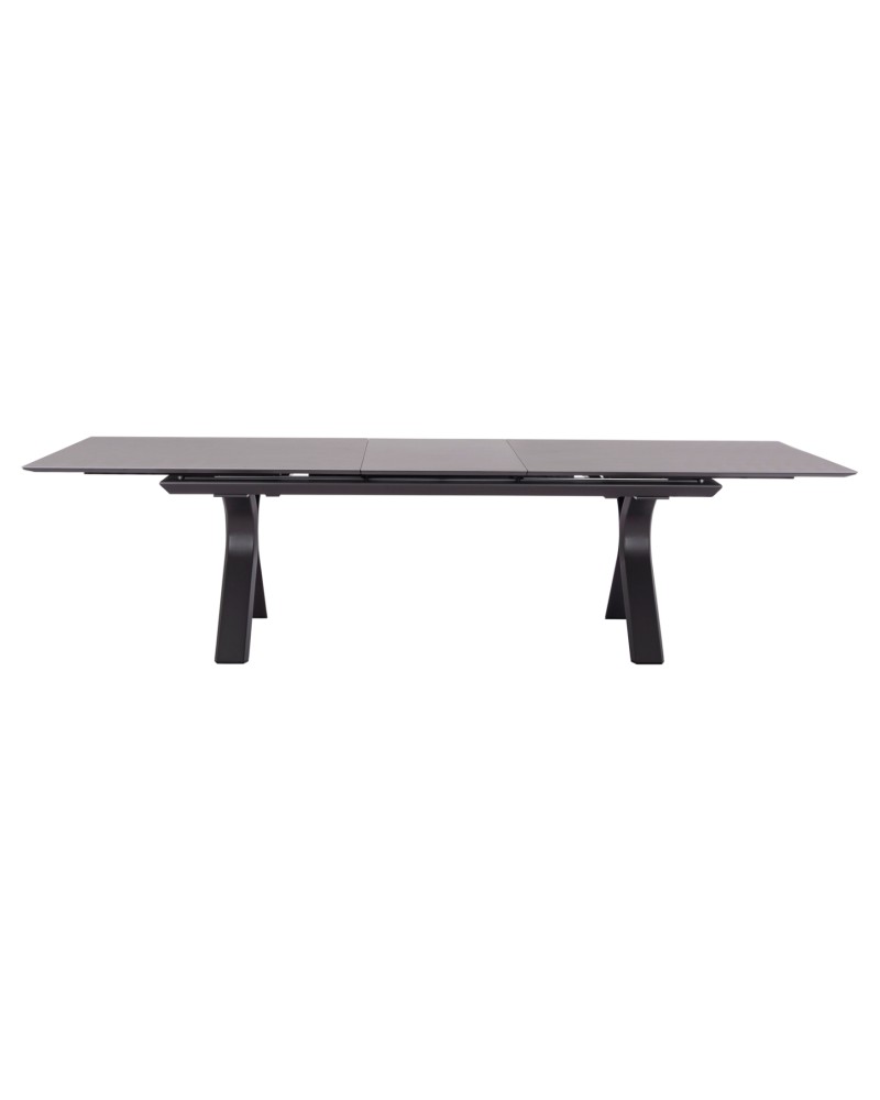 ANDROMEDA (L) Dining Table 240/300x100x75cm | Grey Aluminium with sinterered stone top