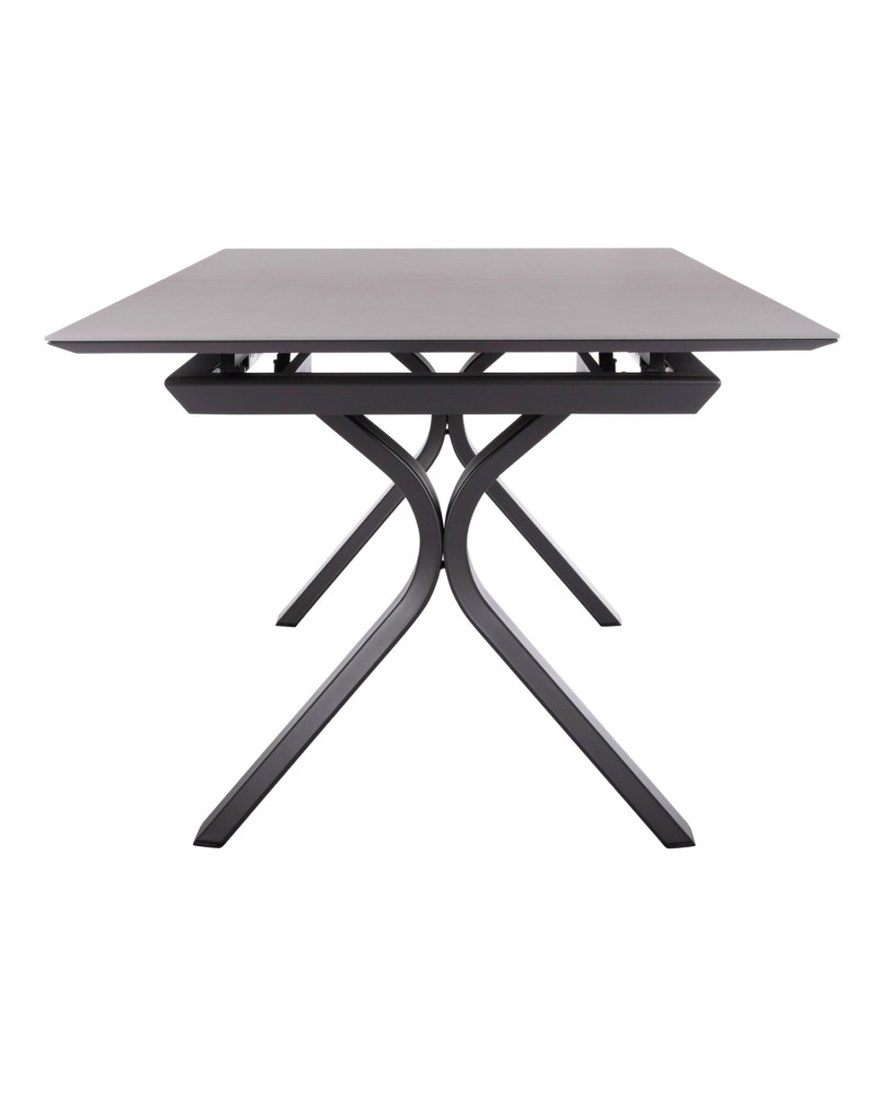 ANDROMEDA (L) Dining Table 240/300x100x75cm | Grey Aluminium with sinterered stone top