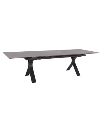 ANDROMEDA (L) Dining Table 240/300x100x75cm | Grey Aluminium with sinterered stone top