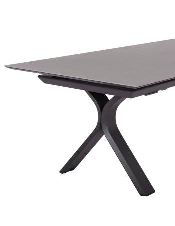 ANDROMEDA (L) Dining Table 240/300x100x75cm | Grey Aluminium with sinterered stone top