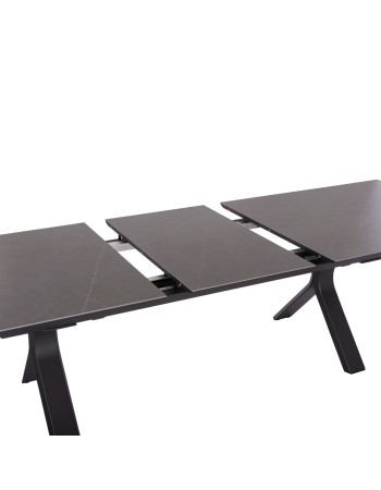 ANDROMEDA (L) Dining Table 240/300x100x75cm | Grey Aluminium with sinterered stone top