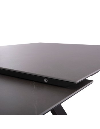 ANDROMEDA (L) Dining Table 240/300x100x75cm | Grey Aluminium with sinterered stone top