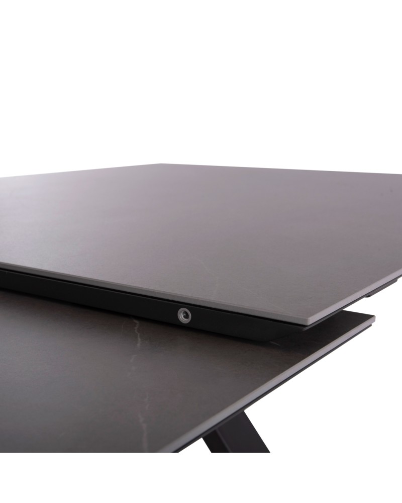 ANDROMEDA (L) Dining Table 240/300x100x75cm | Grey Aluminium with sinterered stone top