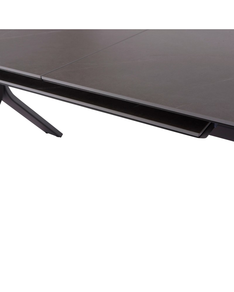 ANDROMEDA (L) Dining Table 240/300x100x75cm | Grey Aluminium with sinterered stone top