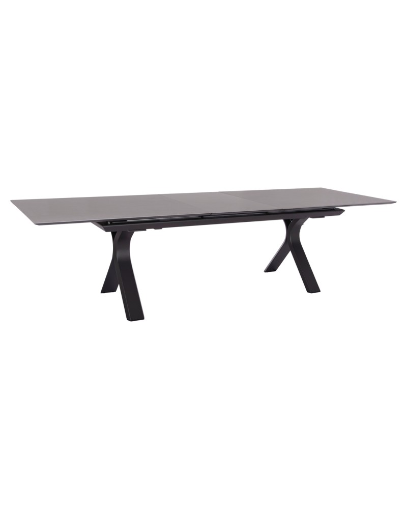 ANDROMEDA (L) Dining Table 240/300x100x75cm | Grey Aluminium with sinterered stone top