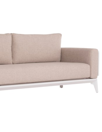 ORION Sofa Set | White Aluminium with beige cushions