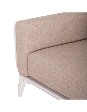 ORION Sofa Set | White Aluminium with beige cushions