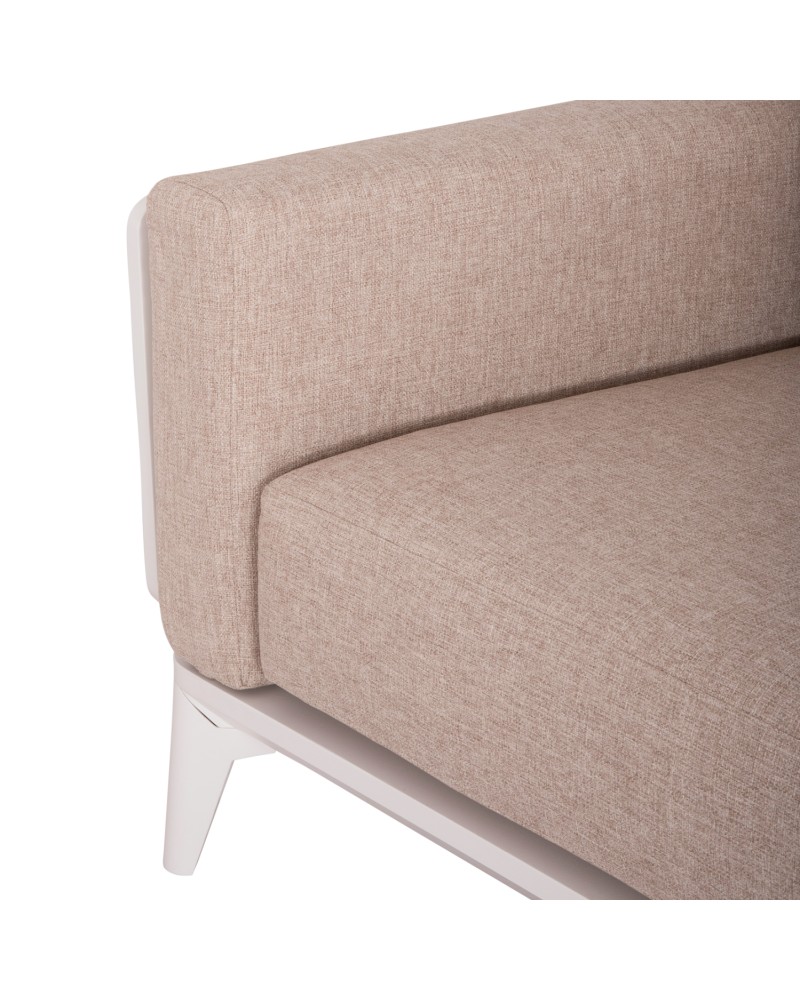 ORION Sofa Set | White Aluminium with beige cushions