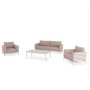 ORION Sofa Set | White Aluminium with beige cushions