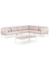 PEGASUS Sofa Set | Cream Aluminium with beige rope