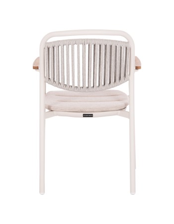 DEXTER  Arnchair | White Cream Aluminium withTeak Wood