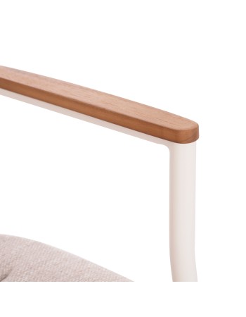 DEXTER  Arnchair | White Cream Aluminium withTeak Wood