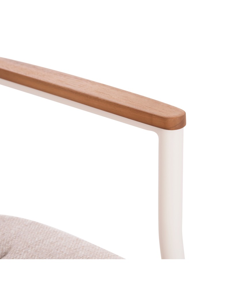 DEXTER  Arnchair | White Cream Aluminium withTeak Wood