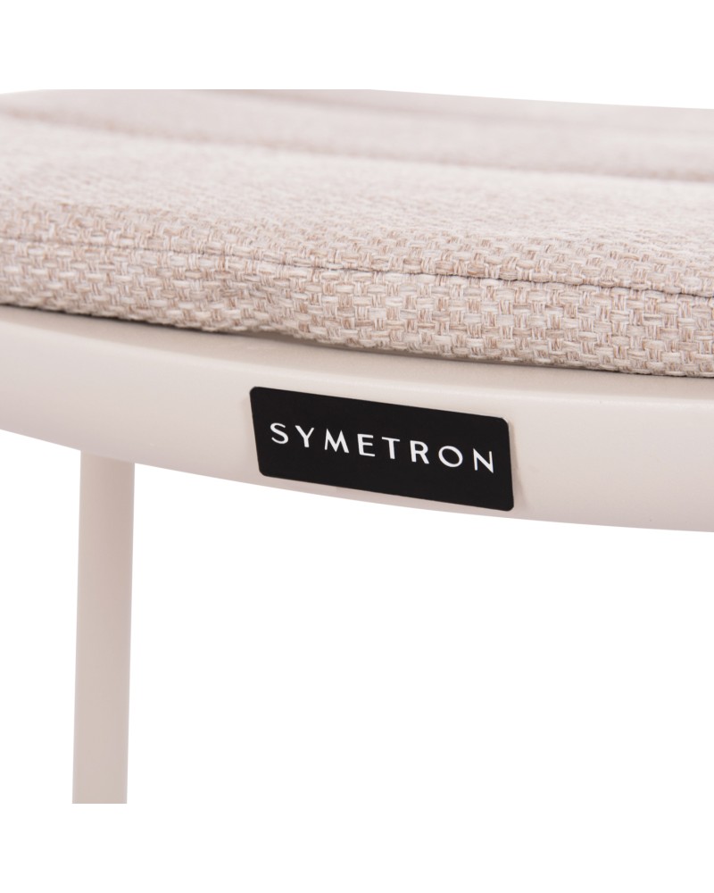DEXTER  Arnchair | White Cream Aluminium withTeak Wood