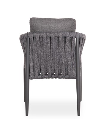 KWEEN Armchair | Dark Grey Aluminium with Rope beige