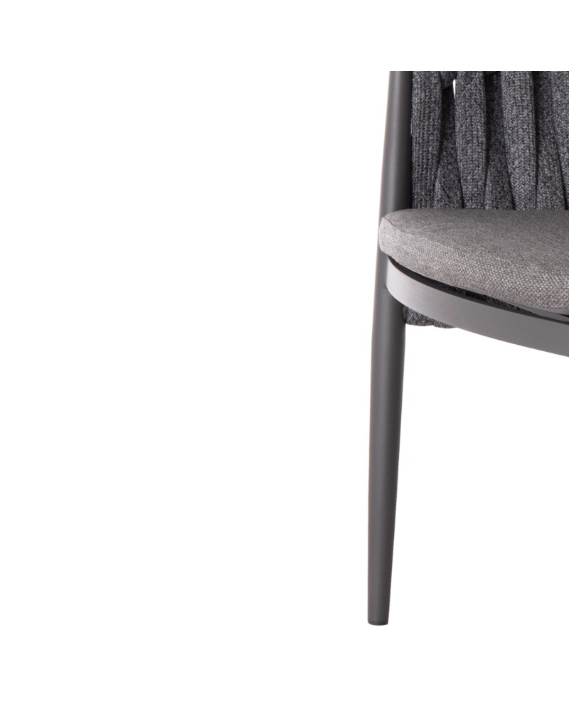 KWEEN Armchair | Dark Grey Aluminium with Rope beige