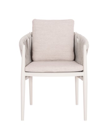 KWEEN Armchair | Cream Aluminium with Rope beige