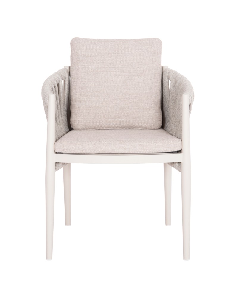 KWEEN Armchair | Cream Aluminium with Rope beige