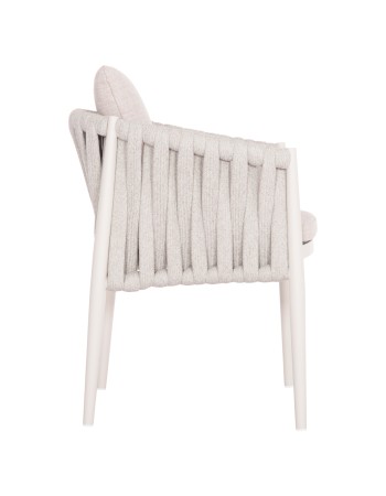 KWEEN Armchair | Cream Aluminium with Rope beige