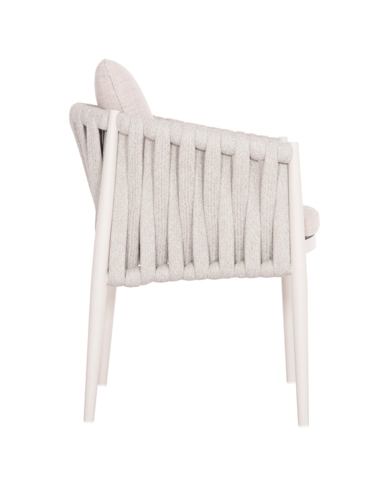 KWEEN Armchair | Cream Aluminium with Rope beige