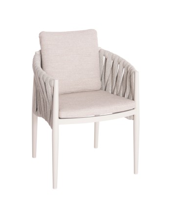 KWEEN Armchair | Cream Aluminium with Rope beige