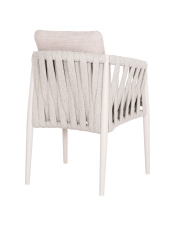 KWEEN Armchair | Cream Aluminium with Rope beige