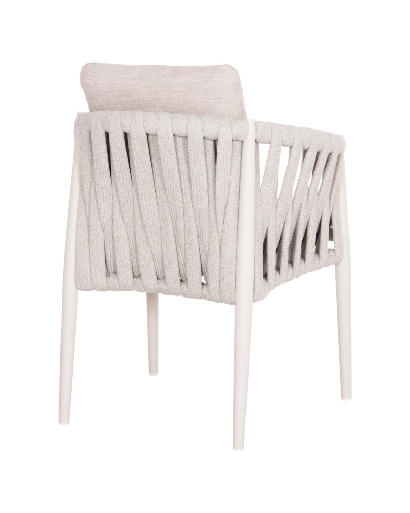 KWEEN Armchair | Cream Aluminium with Rope beige