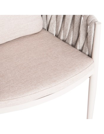 KWEEN Armchair | Cream Aluminium with Rope beige