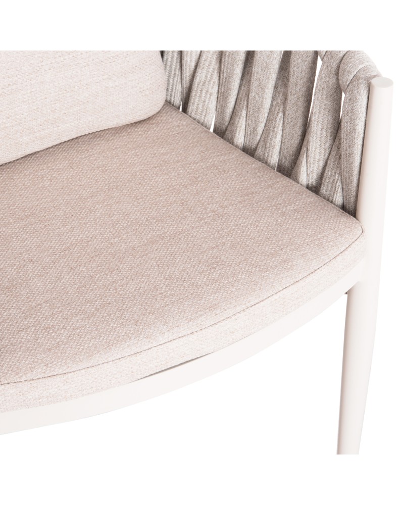 KWEEN Armchair | Cream Aluminium with Rope beige