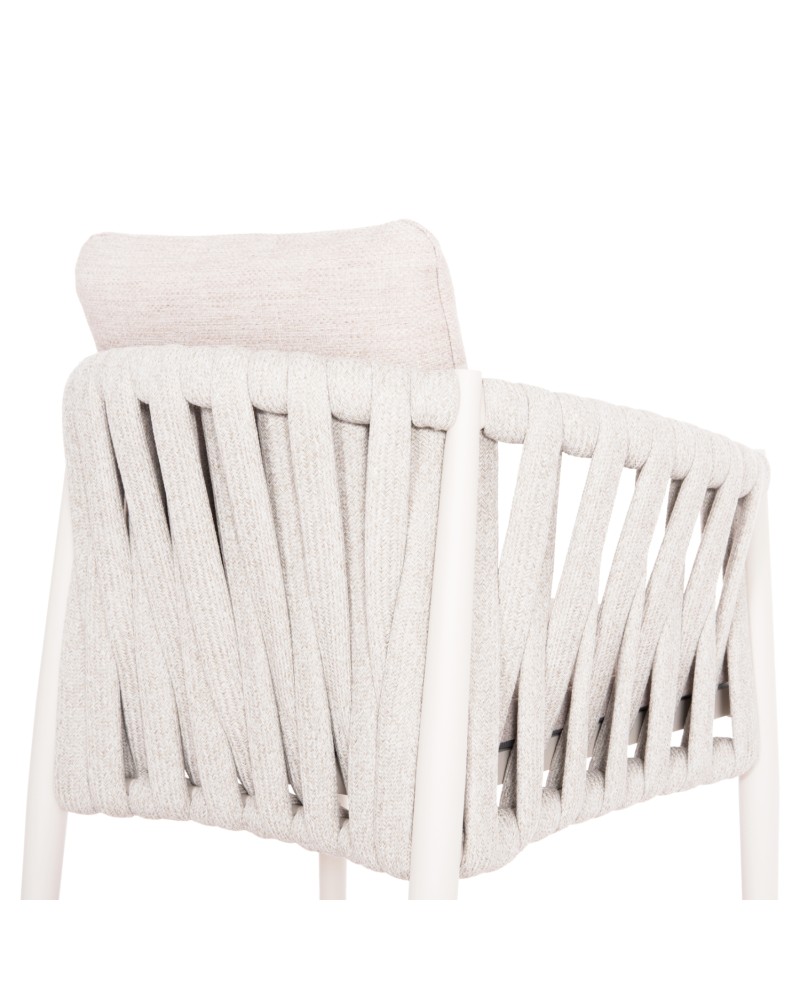 KWEEN Armchair | Cream Aluminium with Rope beige