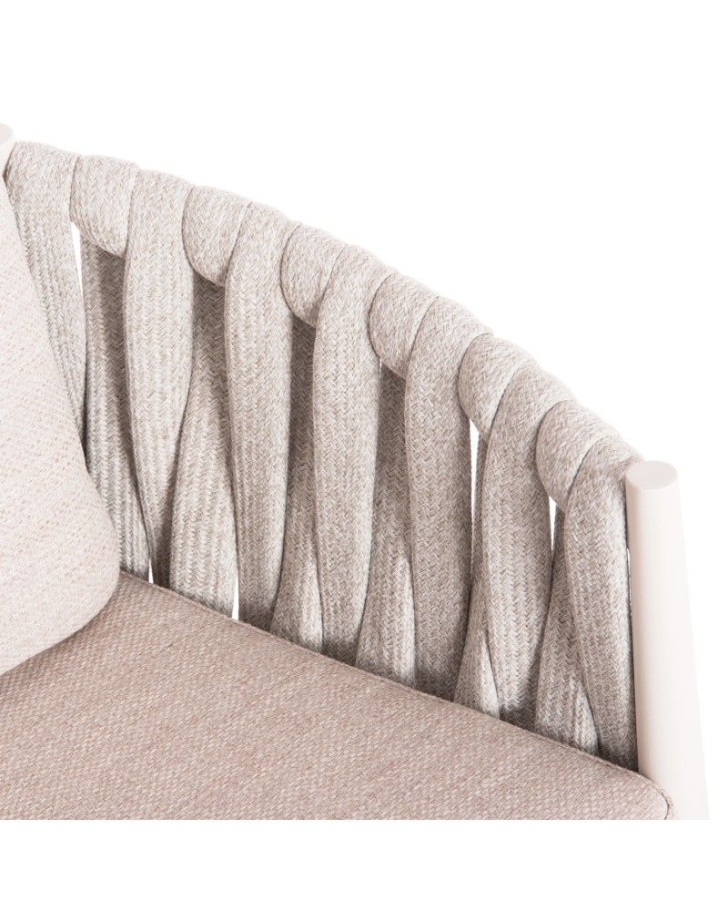 KWEEN Armchair | Cream Aluminium with Rope beige