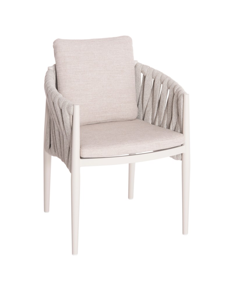 KWEEN Armchair | Cream Aluminium with Rope beige
