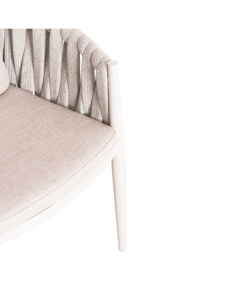 KWEEN Armchair | Cream Aluminium with Rope beige